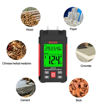 Misuratore di umidità per legno GVDA GD153, facile da leggere con ampio scher...