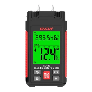 GVDA GD153 Misuratore di umidità digitale per legno, rilevatore di perdite d'...